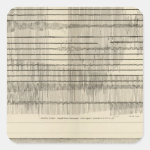 Adesivo Quadrado Seismograms 10 de Califórnia