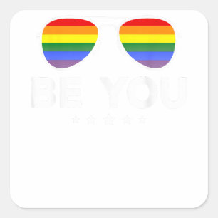 Adesivo Quadrado Seja você LGBT. Óculos LGBT