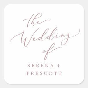 Adesivo Quadrado Selagens de Envelope de Casamento Dourado Delicado