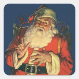 Adesivo Quadrado SELANTE DE ENVELOPE: NATAL ANTIGO: Papai Noel