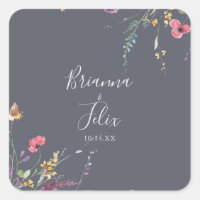 Selas de Envelope Floral Clássico Azul Selvagem