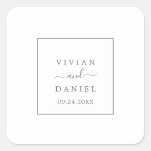 Adesivo Quadrado Selas de Envelope Silver Minimalistas