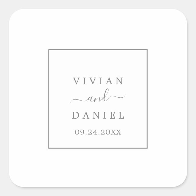 Adesivo Quadrado Selas de Envelope Silver Minimalistas (Frente)