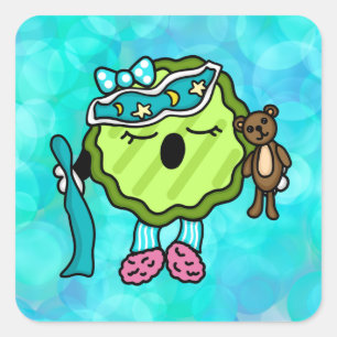 Adesivo Quadrado Selecionador de Tempo Sonolento Noite de Jammies