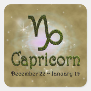 Adesivo Quadrado Selecionar Cor Capricórnio Zodiac - Sinal Astrológ
