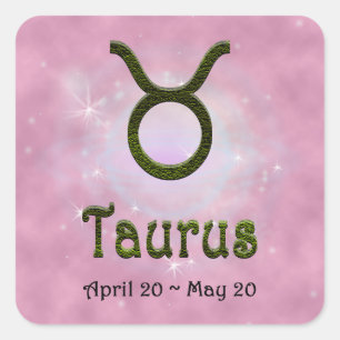 Adesivo Quadrado Selecionar Cor Taurus Zodiac Sinal Astrológico