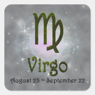 Adesivo Quadrado Selecionar Cor Virgo Zodiac - Sinal Astrológico