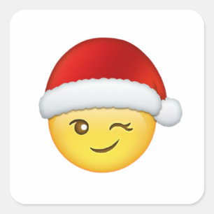 Adesivo Quadrado seletor de natal Emoji feliz