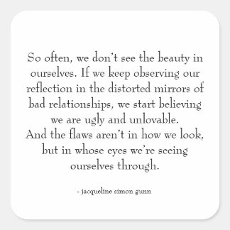 Adesivo Quadrado self-love quote 