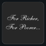 Adesivo Quadrado Selo de Convite Promessa de Casamento<br><div class="desc">Formal Wedding Vows Invitation Seal Stickers © Fotografia e Design por TDSwhite no ArtiticPostage.</div>