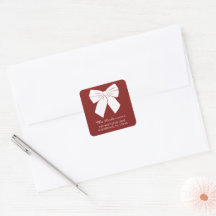Selo de Envelope com Laço de Fita e Endereço de Re