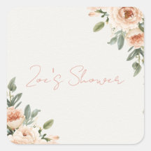 Selo de Envelope de Chuveiro Nupcial Floral de Lux