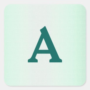 Adesivo Quadrado Selo de Envelope Monograma Personalizado Branco e