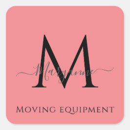 Adesivo Quadrado Selo de Envelope Personalizado Girly Pink