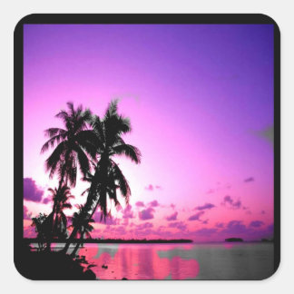 Adesivo Quadrado Selo de Paraíso Tropical
