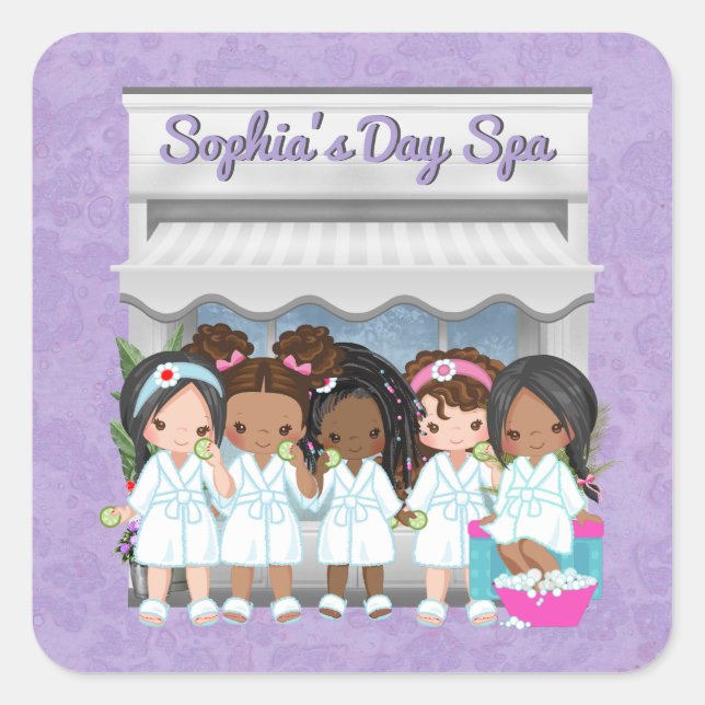 Adesivo Quadrado Selo do Spa Party Envelope Selo do Spa (Frente)