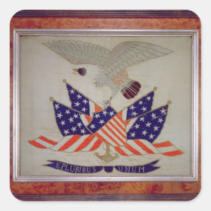 Adesivo Quadrado Selo dos Estados Unidos da América, c.1840
