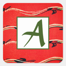 SELO INICIAL DE ENVELOPE VERMELHO PERSONALIZADO