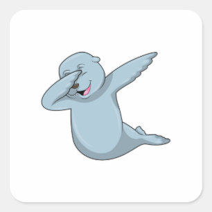 Adesivo Quadrado Selo no laboratório de dança de salto