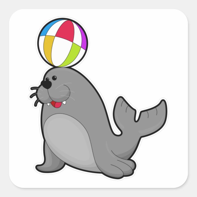 Adesivo Quadrado Selo nos esportes aquáticos com polo aquático (Frente)