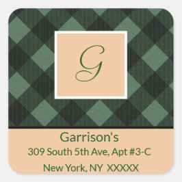 Adesivo Quadrado Selo quadrado quadrado do endereço de devolução do