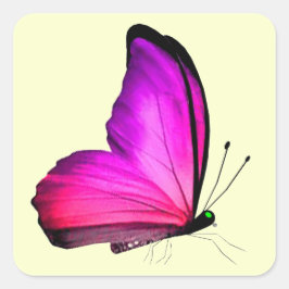 Adesivo Quadrado Selos De Envelope De Borboleta Rosa