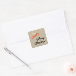 Adesivo Quadrado selos de envelope de NATAL ALEGRE E DE VEADO