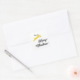 Adesivo Quadrado selos de envelope de NATAL ALEGRE E DE VEADO