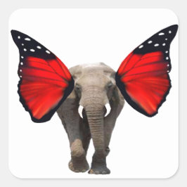 Adesivo Quadrado Selos De Envelope Elefante Voador