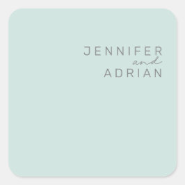 Adesivo Quadrado Selos de Envelope Mínimo Moderno Mint Legal Elegan