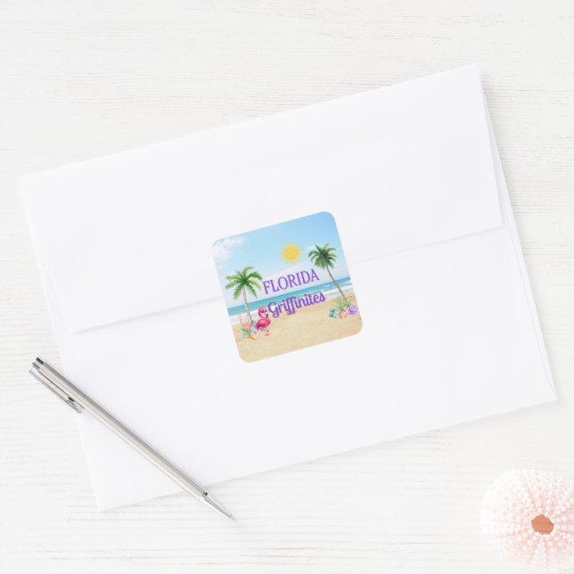 Adesivo Quadrado Selos de Envelope Quadrado Florida Griffinite (Envelope)