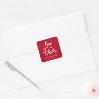 Selos De Envelope Vermelho Com Obrigados De Rastre