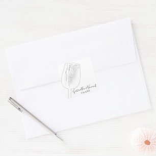 Adesivo Quadrado Selos do envelope do casamento do esboço do