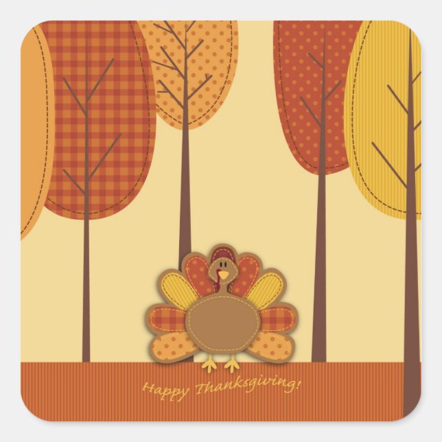 Adesivo Quadrado Selvagem de Floresta Turca 2 (Frente)