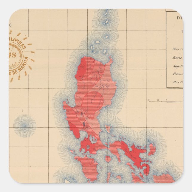 Adesivo Quadrado Sem 6 Sinais de Distribuição de Temblores (Frente)