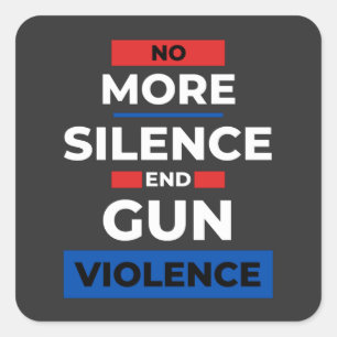 Adesivo Quadrado Sem mais silêncio Acabar com o Dia da Consciência