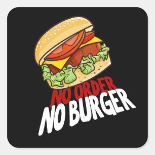 Adesivo Quadrado Sem Pedido Sem Vinheta Quadrada de Burger
