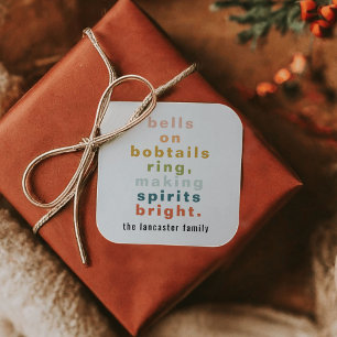 Adesivo Quadrado Sem Presentes de Natal Coloridos em Água