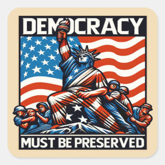 Adesivo Quadrado Sem Reis Salvar Democracia