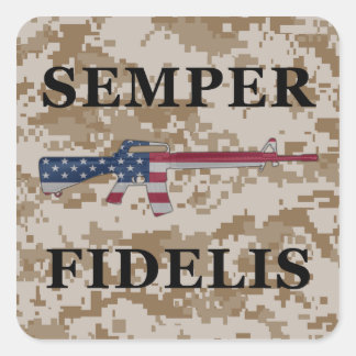 Adesivo Quadrado Semper Fidelis M16 Sticker Tan