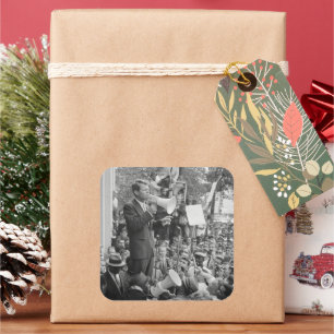 Adesivo Quadrado Sen. Robert Kennedy Campaigning para Presidente do