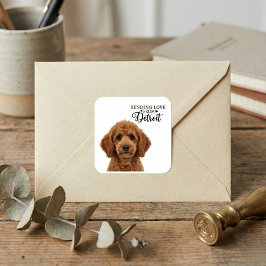 Adesivo Quadrado Sending Love From Detroit 