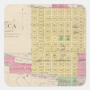 Adesivo Quadrado Seneca, Oneida, Goffs, e Baileyville, Kansas