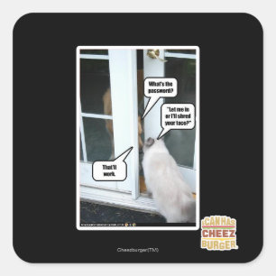 Adesivo Quadrado Senha por favor