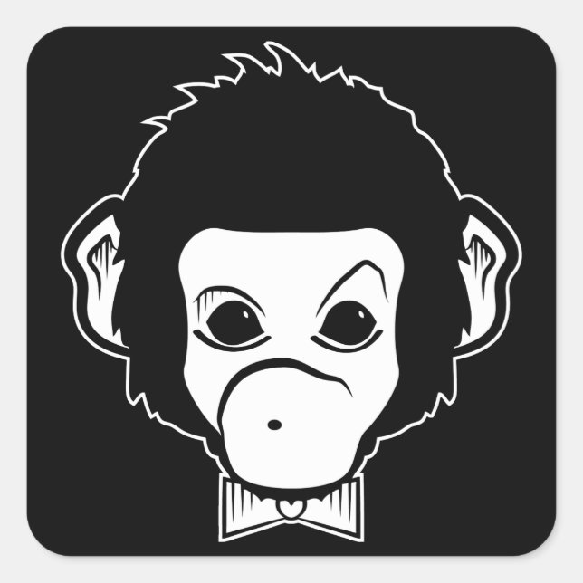 Adesivo Quadrado senhor macaco (Frente)