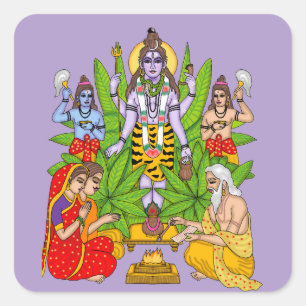 Adesivo Quadrado Senhor Shiva