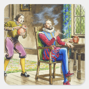 Adesivo Quadrado Senhor Walter Raleigh (1554-1618) 'das
