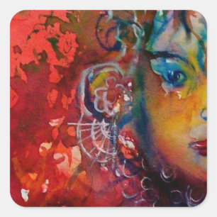 Adesivo Quadrado Senhora do Lago Vermelha