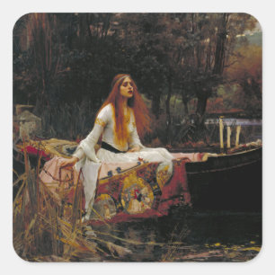 Adesivo Quadrado Senhora do Shallot por John William Waterhouse