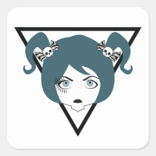 Adesivo Quadrado senhora eyelashed